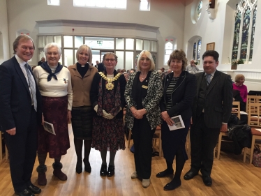 Sir David attended a service at Wesley Methodist Church